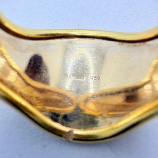 Anillo de oro combinado de 18k, 7.12 g, T-15.