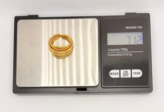 Anillo de oro combinado de 18k, 7.12 g, T-15.
