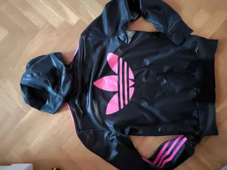 Sudadera Adidas Vintage Negra y Rosa Talla S