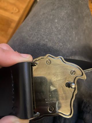 Cinturón Versace Hombre Hebilla Negra