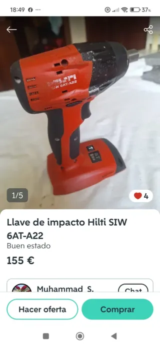 Radial+2 baterias+llave Impacto hilti+mas de fotos
