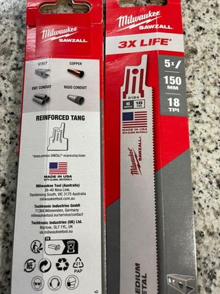 Hojas Sierra Sable Milwaukee Sawzall