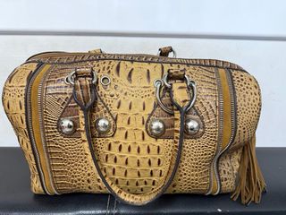 Bolso Vintage Piel Beige/Marrón