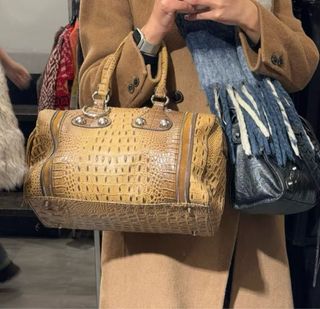 Bolso Vintage Piel Beige/Marrón