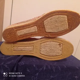 Alpargatas cuña rosa cáñamo nuevas