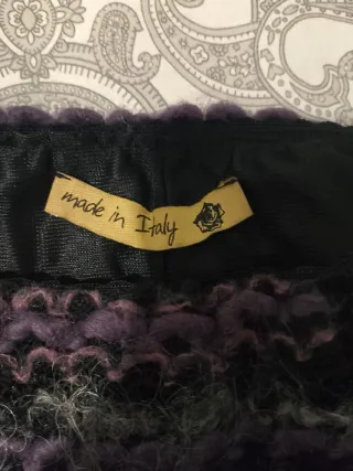 Falda tejida mujer morada y gris