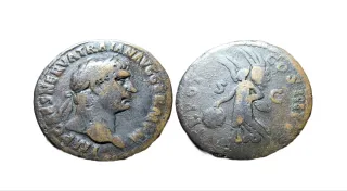 As de Trajano - moneda romana antigua