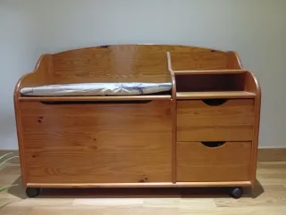 Baúl banco con cajones, estantes y almacenaje