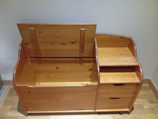 Baúl banco con cajones, estantes y almacenaje