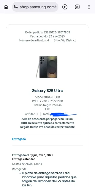 Samsung S25 Ultra 1TB Negro