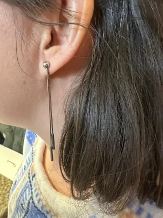 Pendientes largos plateados