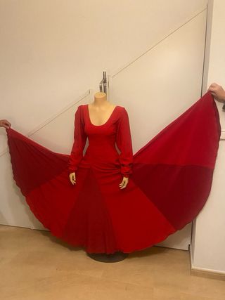 Vestido de baile flamenco rojo