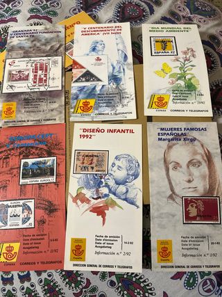39 Folletos Sellos España Años 90,91,92 y 94.