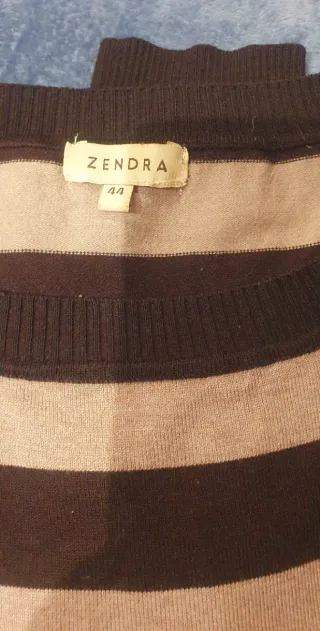 Jersey Zendra Rayas Beige y Marrón Talla 44
