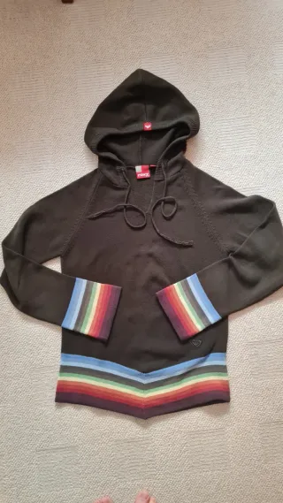 Roxy Jersey Verde con Rayas Multicolor