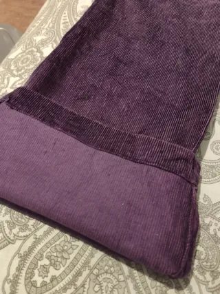 Pantalones de pana morados mujer