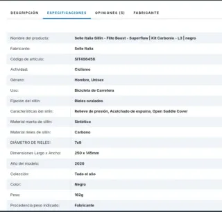 Sillín Selle Italia Flite Carbon
