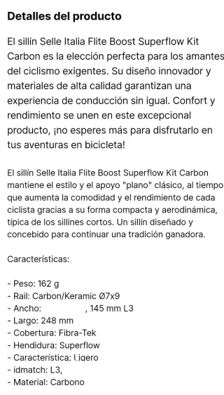 Sillín Selle Italia Flite Carbon
