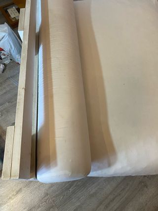 Sofá Palets Beige y Blanco, con colchón y ruedas