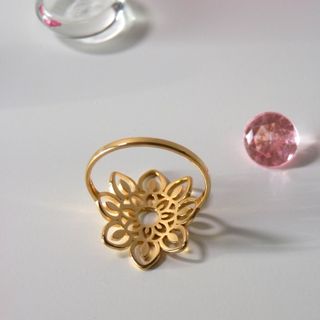 Anillo Mandala Acero y Oro 18K