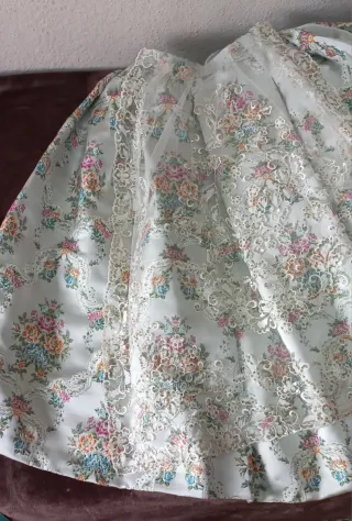 Traje Fallera Niña Blanco y Turquesa