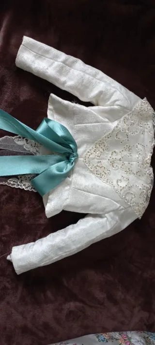 Traje Fallera Niña Blanco y Turquesa
