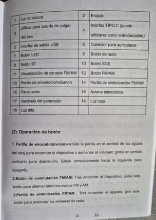 Radio Emergencia 20000mAh, Linterna y Bluetooth