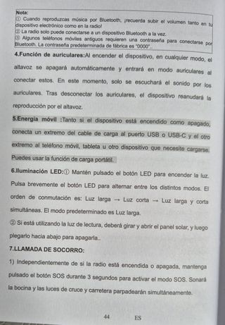 Radio Emergencia 20000mAh, Linterna y Bluetooth