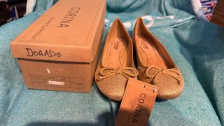 Manoletinas Corina Doradas Talla 38 Nuevas