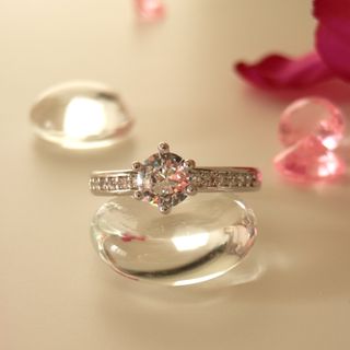 Anillo Plata Solitario Brillante