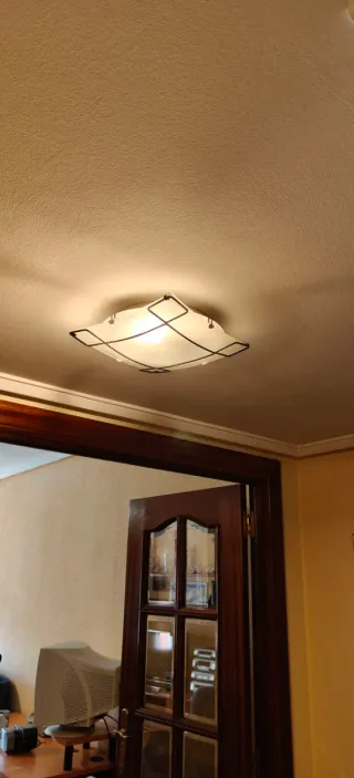 Lámpara de techo recibidor cristal y metal