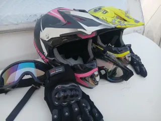 Cascos, guantes y gafas moto,precio 1 conjunto