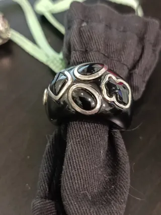 Conjunto Tous Onix Anillo Talla 15 y Pendientes