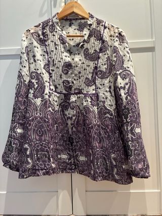 Blusa Nymphaea Alba Morado y Blanco