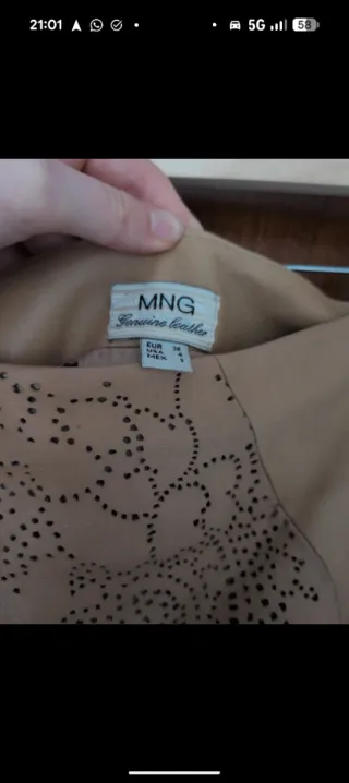 Falda MNG  100% piel vintage talla M