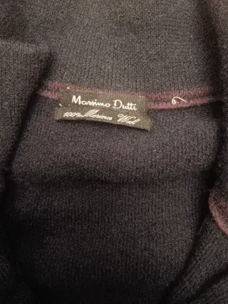 Jersey lana azul marino cuello cremallera S