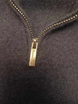 Jersey lana azul marino cuello cremallera S