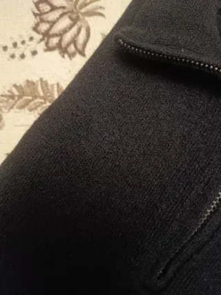 Jersey lana azul marino cuello cremallera S