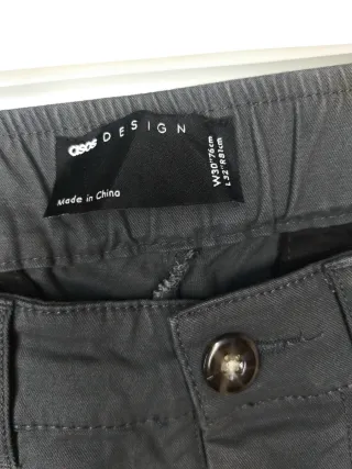 Pantaloni ASOS DESIGN Uomo Chino Grigio Tg. S