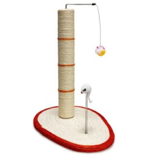 Rascador para gatos con rata y bola