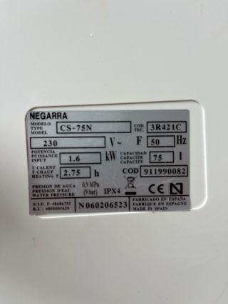 Termo de agua caliente Negarra