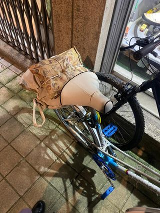 Bicicleta Clássica Azul e Branco Vintage