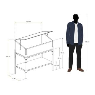 Invernadero de policarbonato 53x104x108 cm Jaca Elevado I