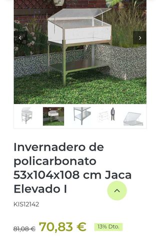 Invernadero de policarbonato 53x104x108 cm Jaca Elevado I