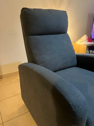 Sillón relax de tela gris