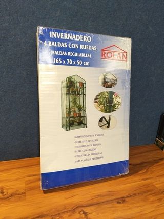 Invernadero 4 Baldas con ruedas 70x50x165cm