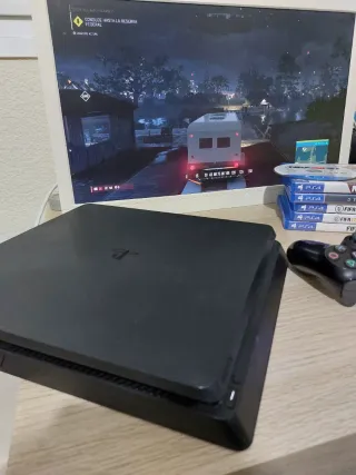 PS4 Slim 1TB + Mando + Juegos