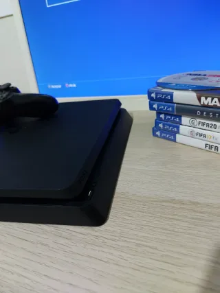 PS4 Slim 1TB + Mando + Juegos