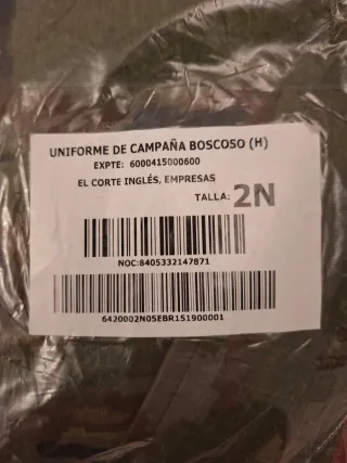 Uniforme de Campaña Boscoso Talla 2N