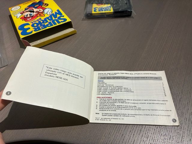 Super Mario Bros 3 Nintendo NES Caja Manual